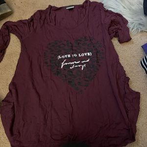 Maroon long sleeve shirt